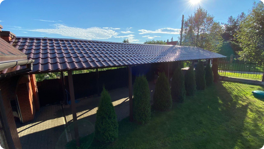 двускатный навес