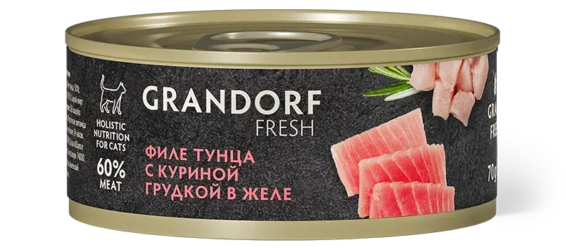 GDF консервы д/к Филе тунца с куриной грудкой в желе 70 г