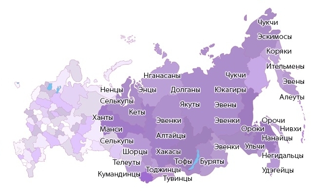 Карта проживания народов россии