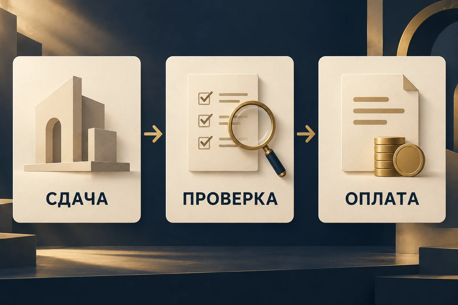 Концептуальная последовательность: сдача результата, проверка и оплата