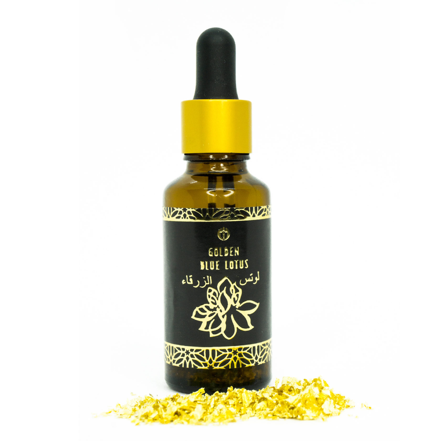 Golden BLUE LOTUS aroma oil with & nbsp; cosmetic gold