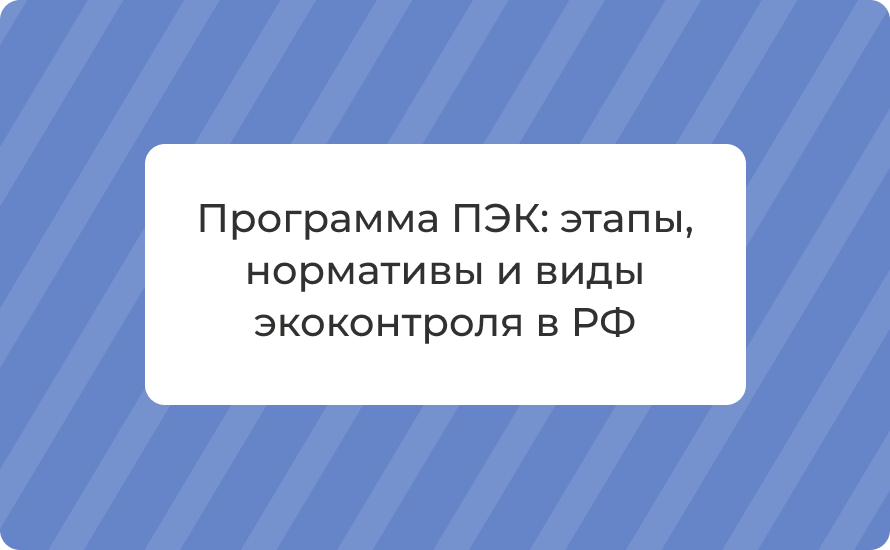 Программа ПЭК: этапы, нормативы и виды экоконтроля в РФ