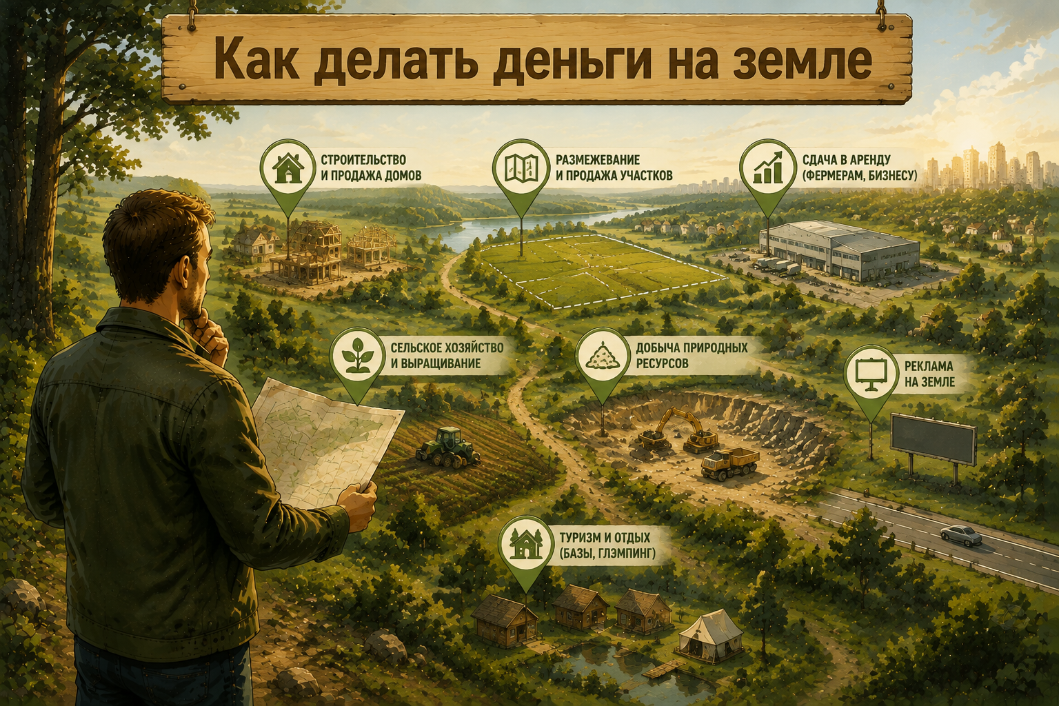 Иллюстрация: где в земельной сделке появляются деньги