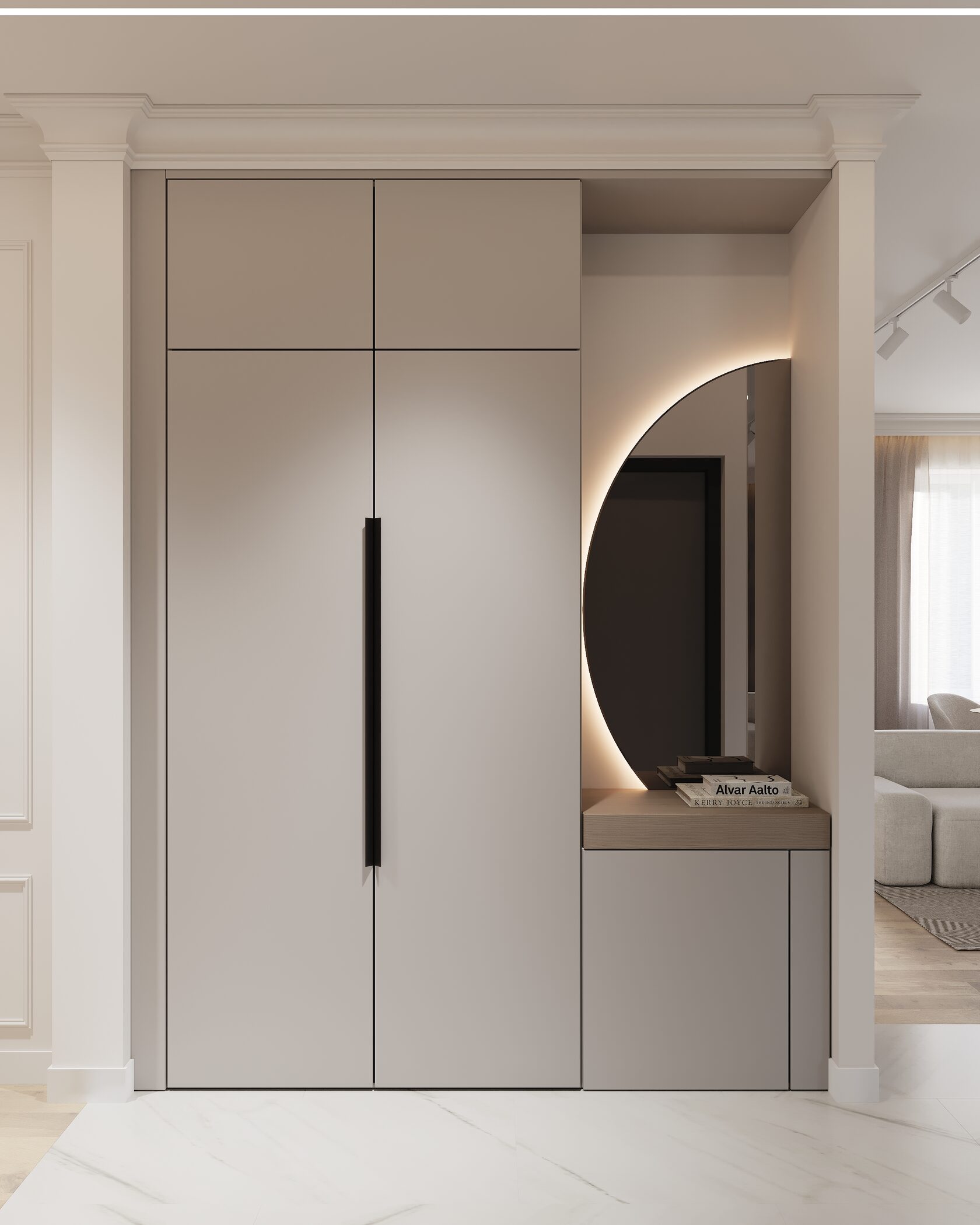 встроенный шкаф минимализм в прихожей