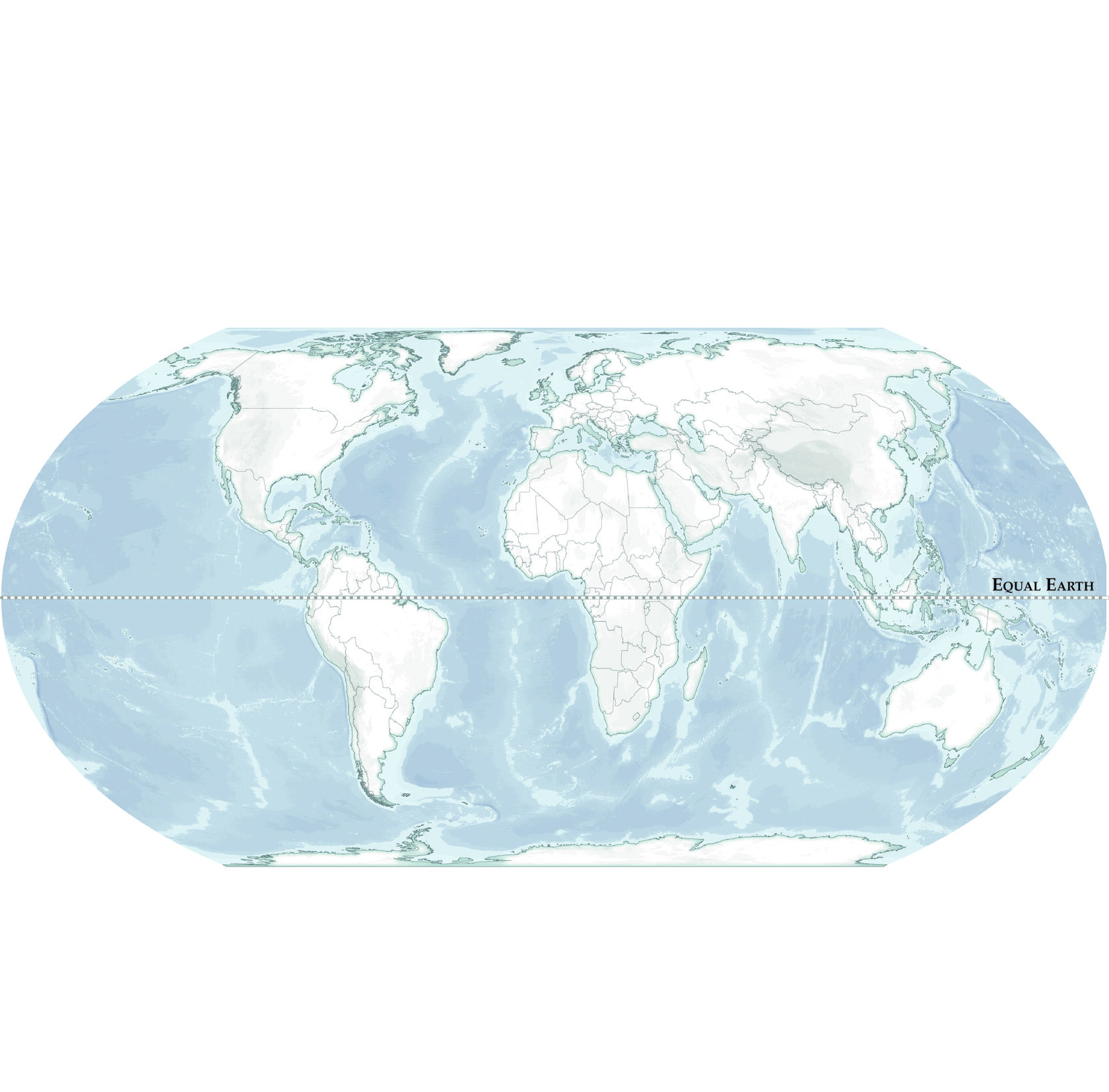 Carte du monde en projection Equal Earth