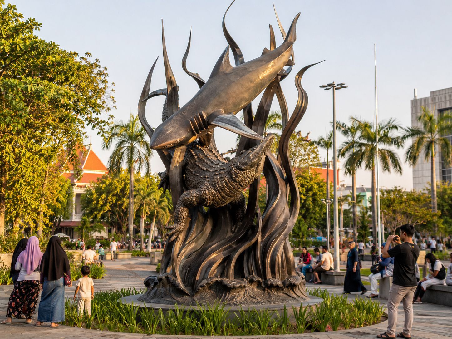 Ikon hiu dan buaya sebagai simbol kota Surabaya