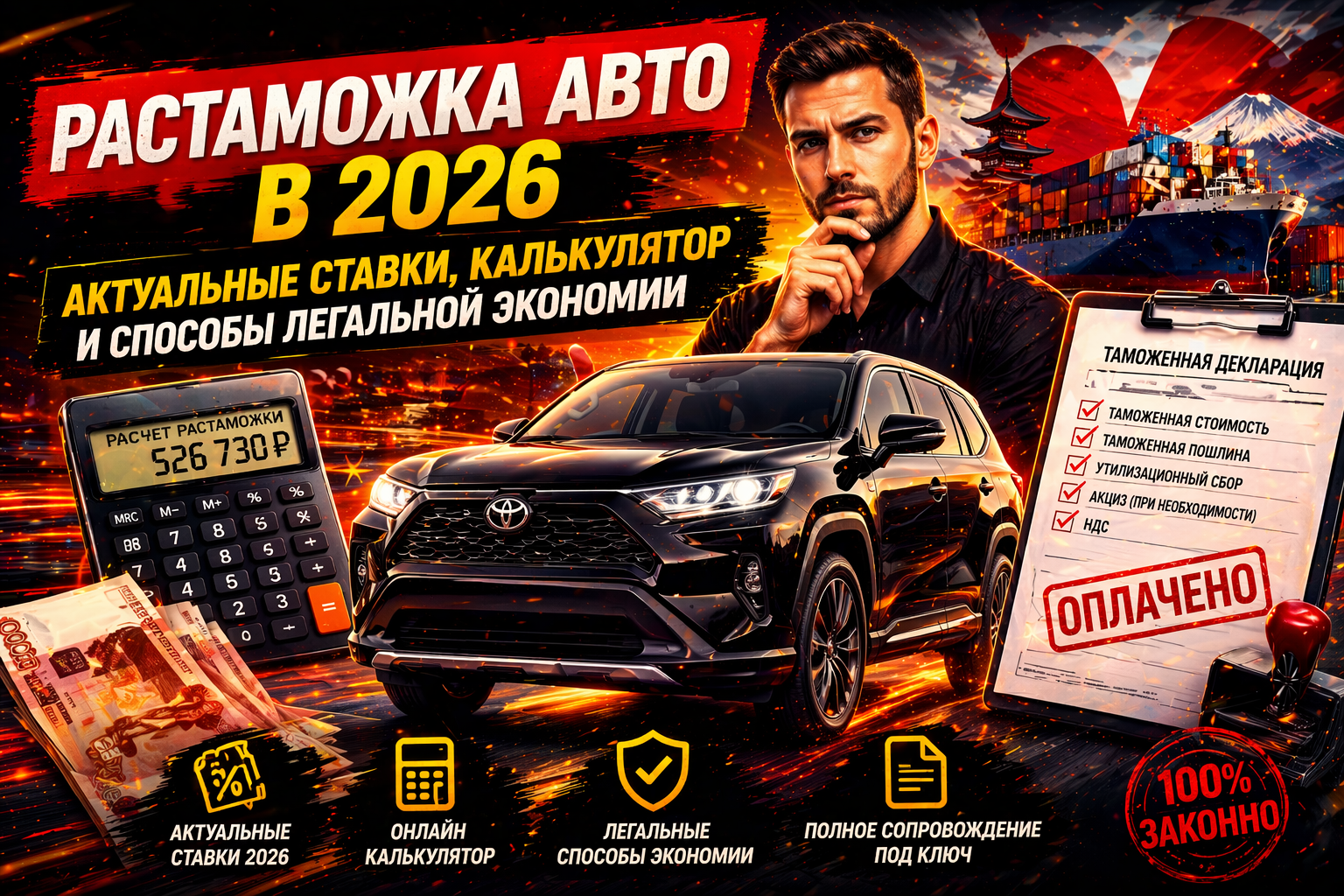 Растаможка авто в 2026: актуальные ставки, калькулятор и способы легальной экономии