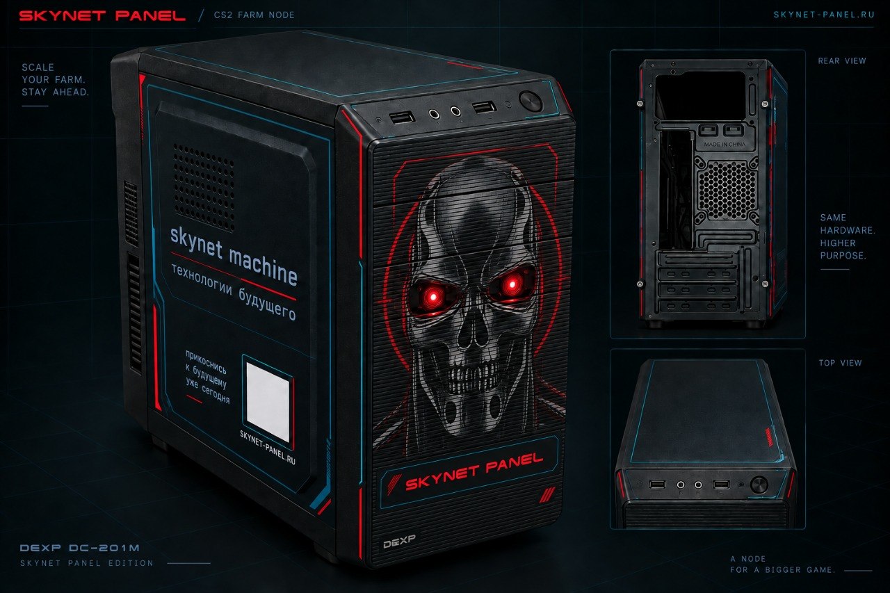 Skynet Machine — готовый компьютер для фермы CS2 в фирменном корпусе