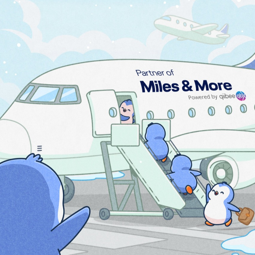 Pudgy Penguins Lufthansa начисление авиамиль.