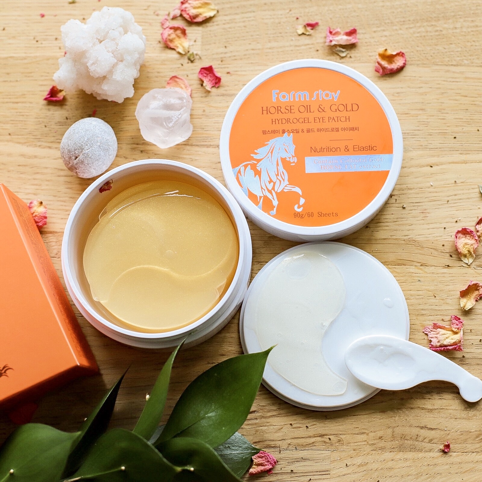 Патчи для век с лошадиным жиром и золотом Farmstay Horse Oil & Gold