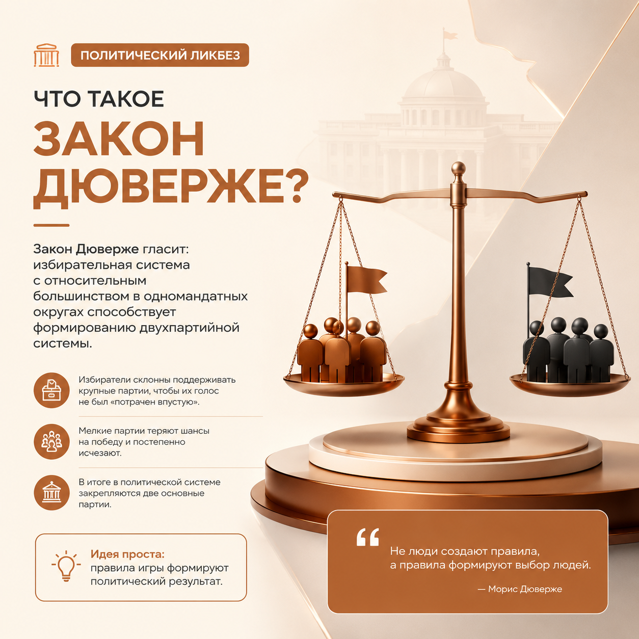 Закон Дюверже: определение суть и примеры