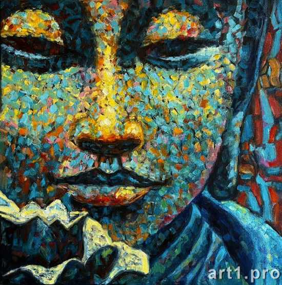 картина маслом будда