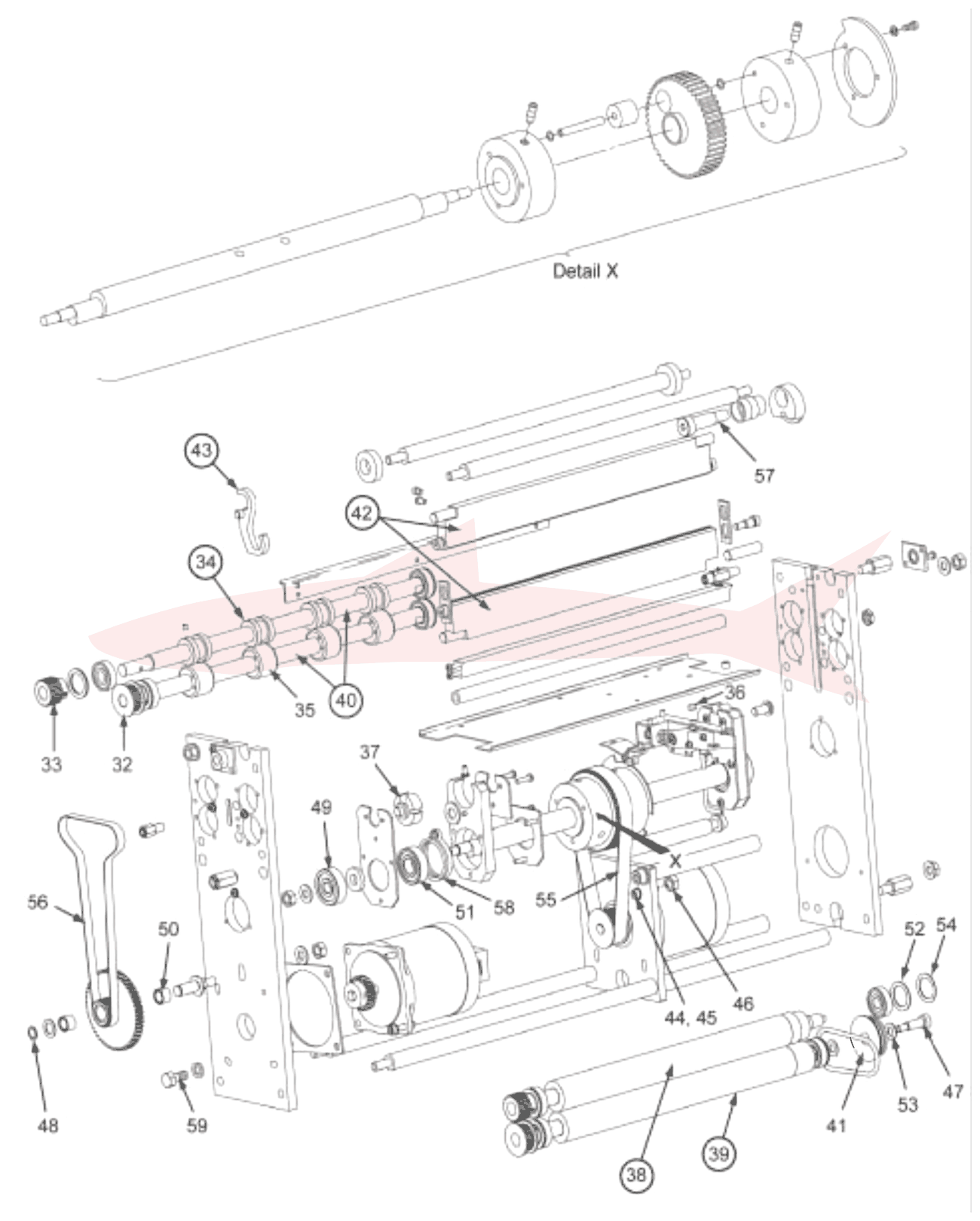 Morgana Documaster 7-06-07 Creasing Unit — схема деталей, 32–59