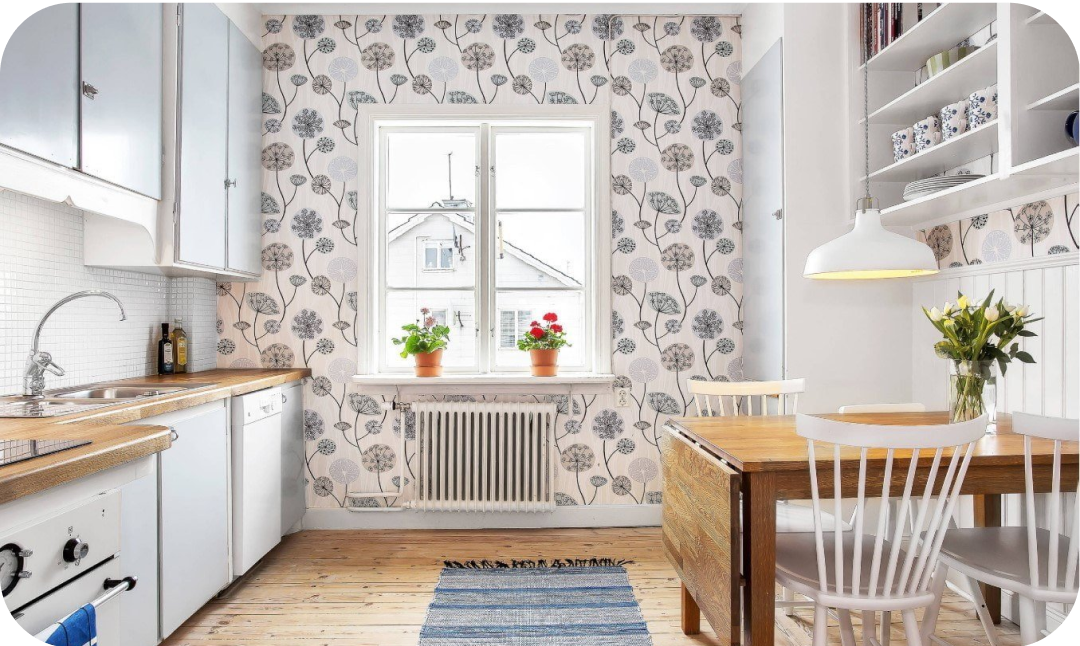 Обои на кухне
