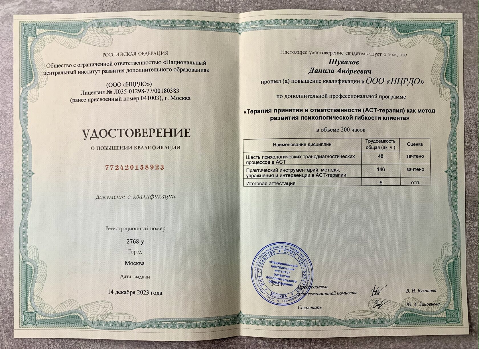 Терапия принятия и ответственности (ACT), 2023