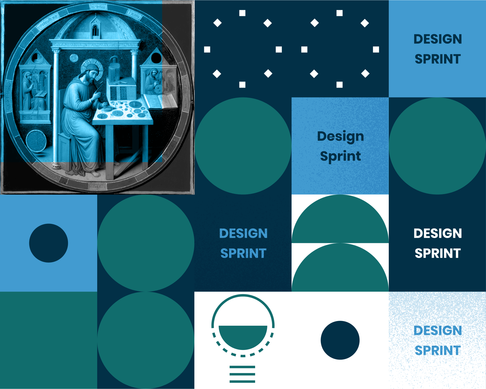 Design sprint team analyzing data and insights