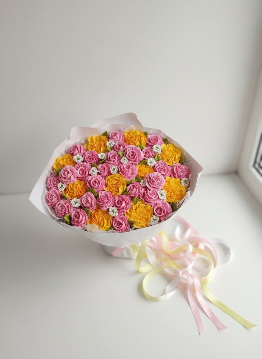 Букет из роз Остина, роз из зефира VIP №4 1