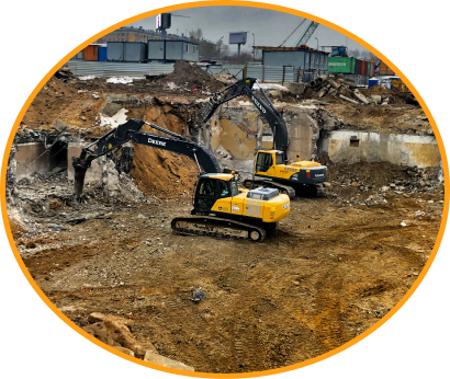 Экскаватор гидромолот аренда демонтаж фундамента собственник Москва 