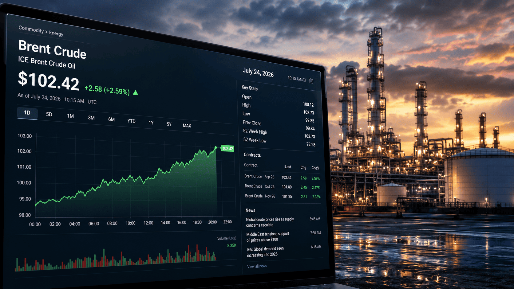 Цена нефти Brent выше 100 долларов на фоне конфликта США и Ирана и ограничения судоходства.