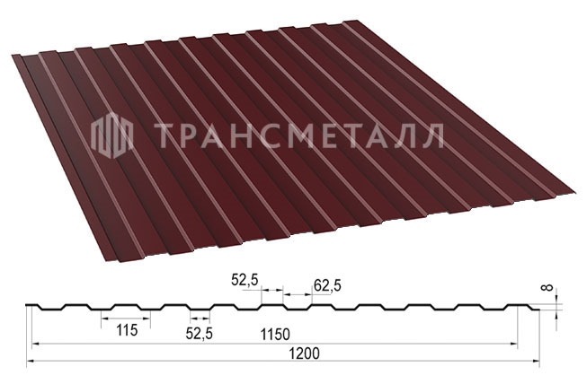 Профнастил с8 чертеж