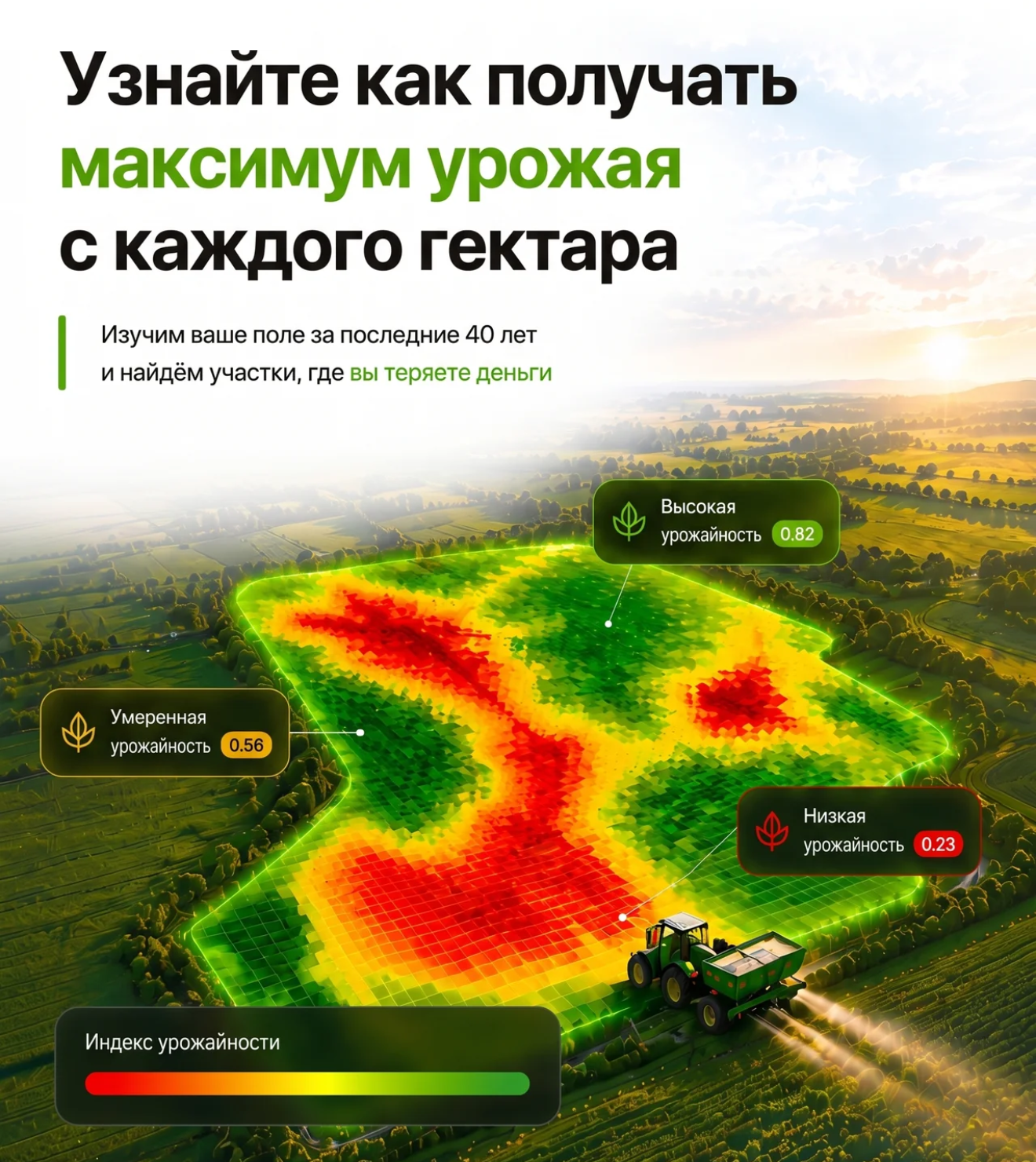 Карта урожайности поля True Fields