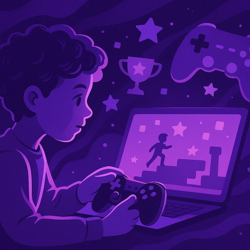 Child intensely focused on playing a video game, illustrating hyperfocus in a digital environment.