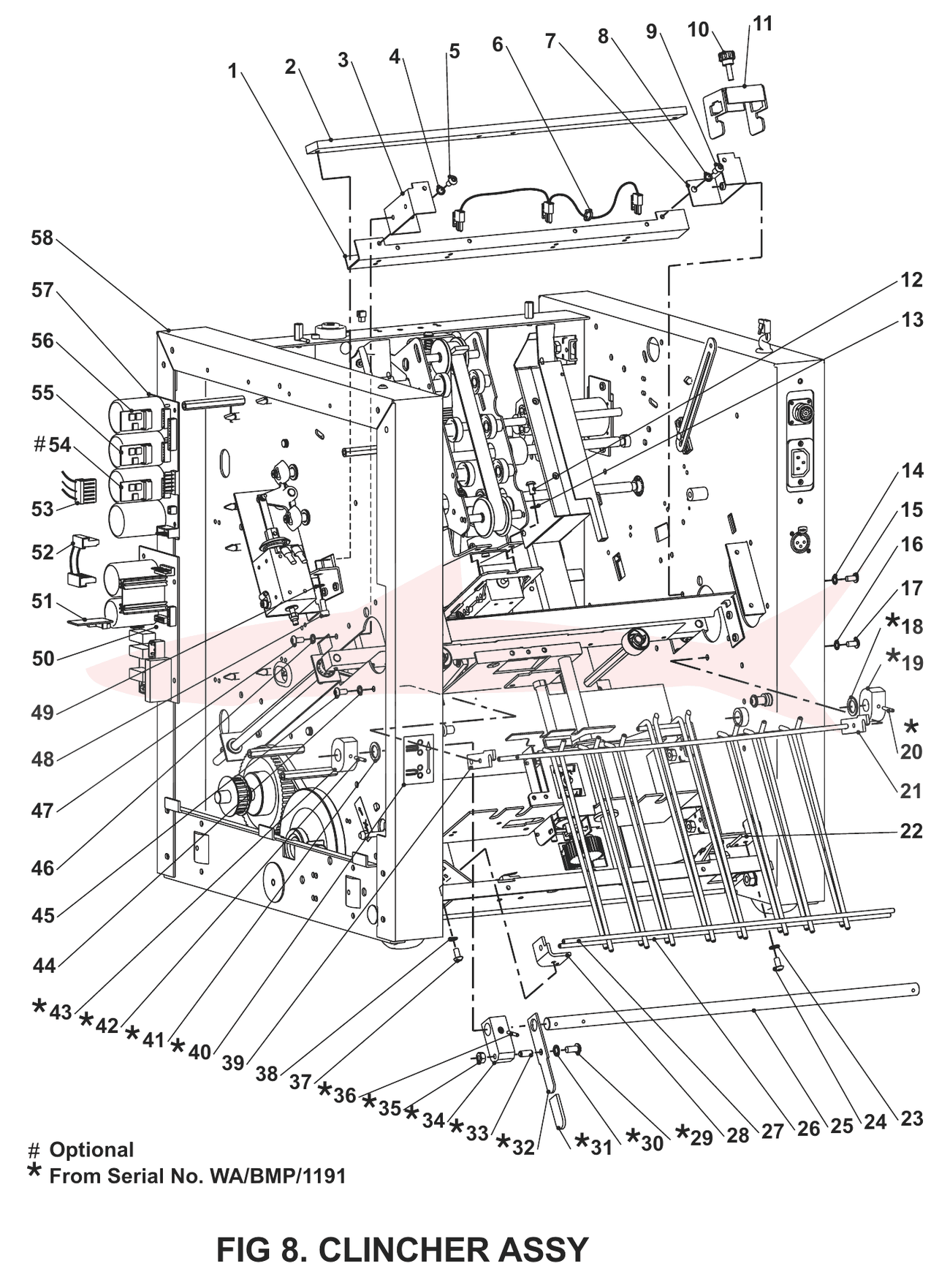 Morgana BookMaster Pro Fig 8 Clincher Assy — схема деталей