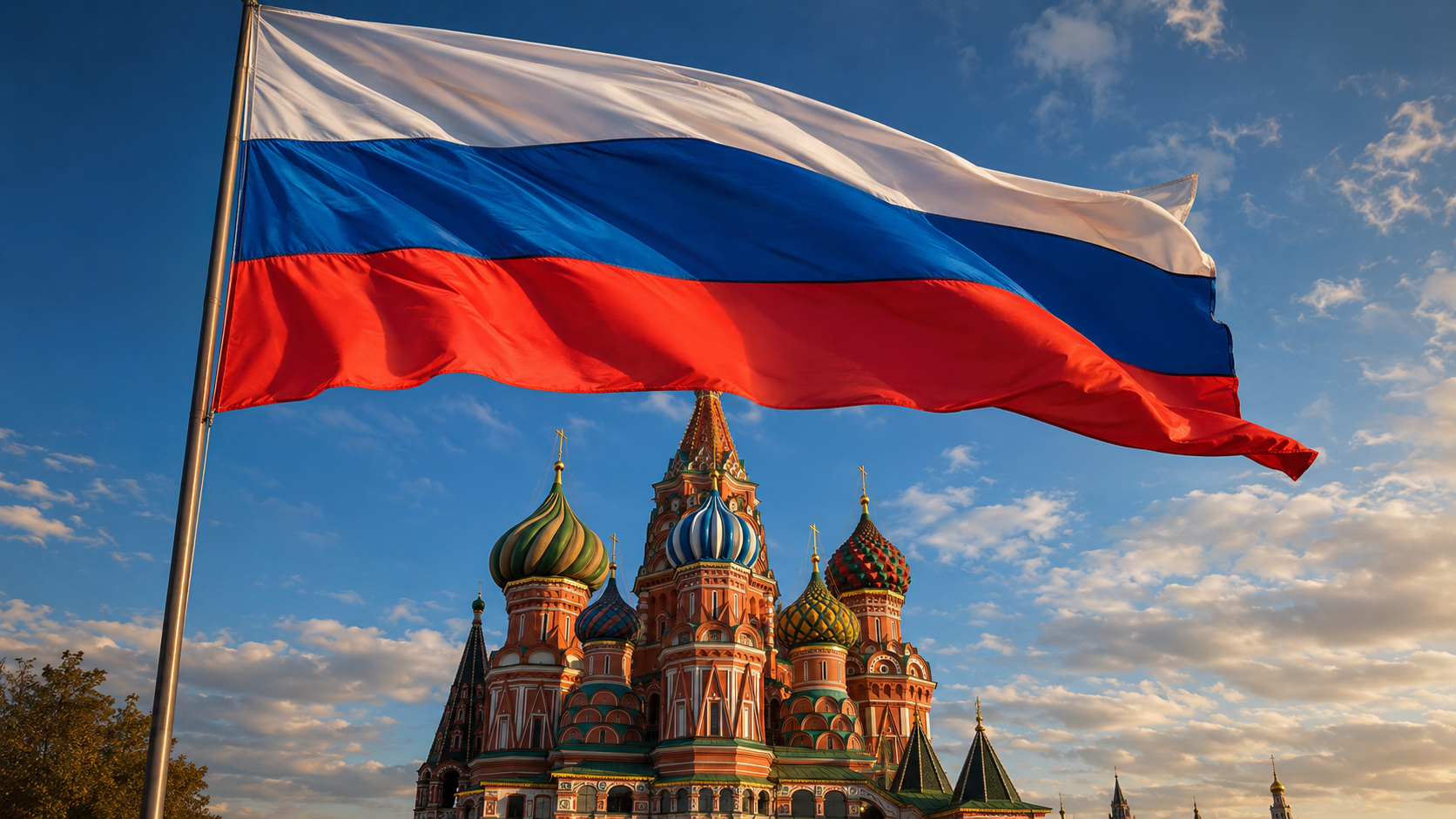 Российский паспорт и флаг России