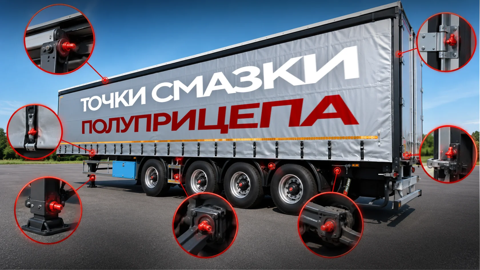 Точки смазки полуприцепа