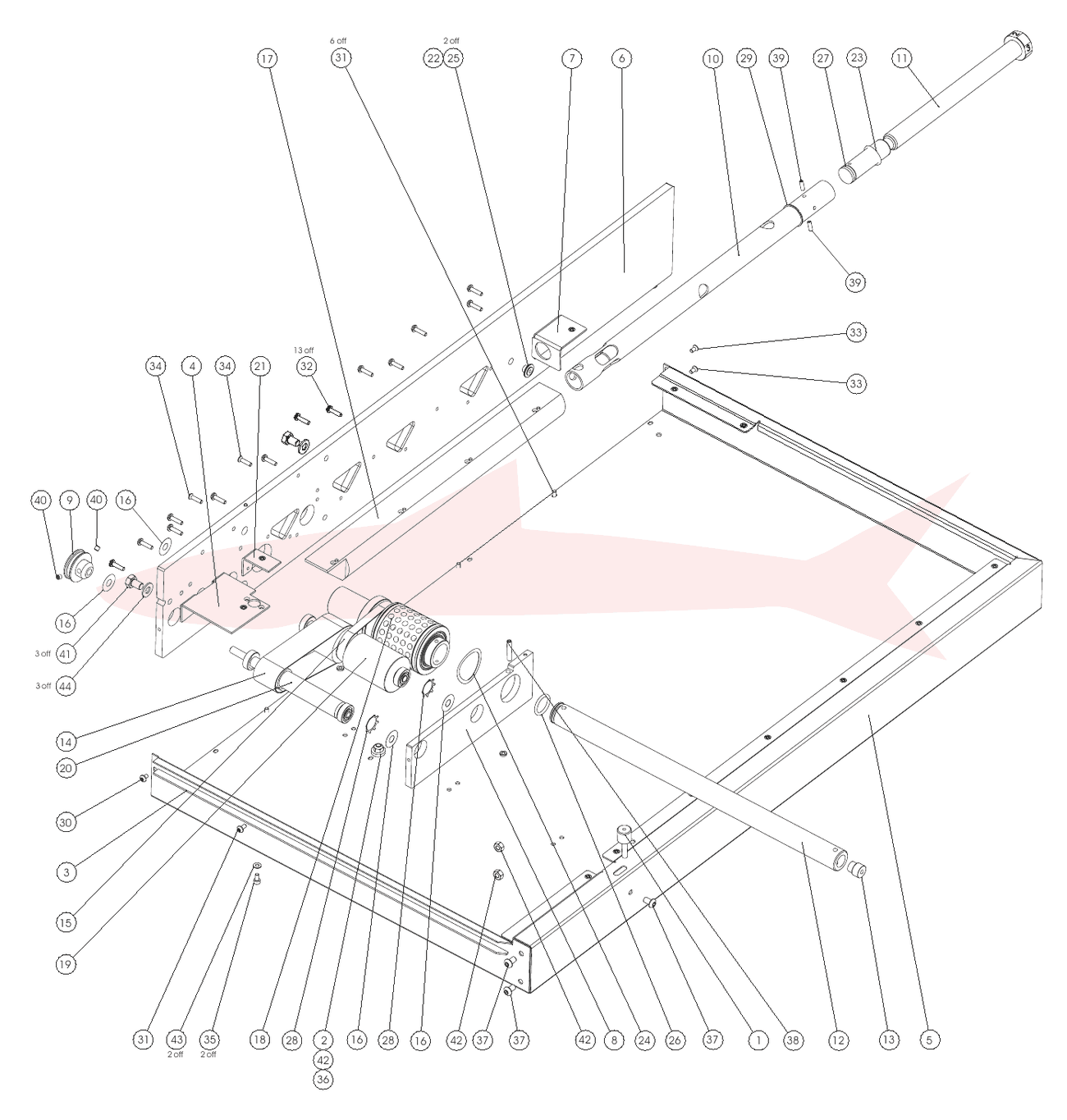 Morgana AutoCreaser 50 7-03-10 Feed Bed Assembly — схема деталей