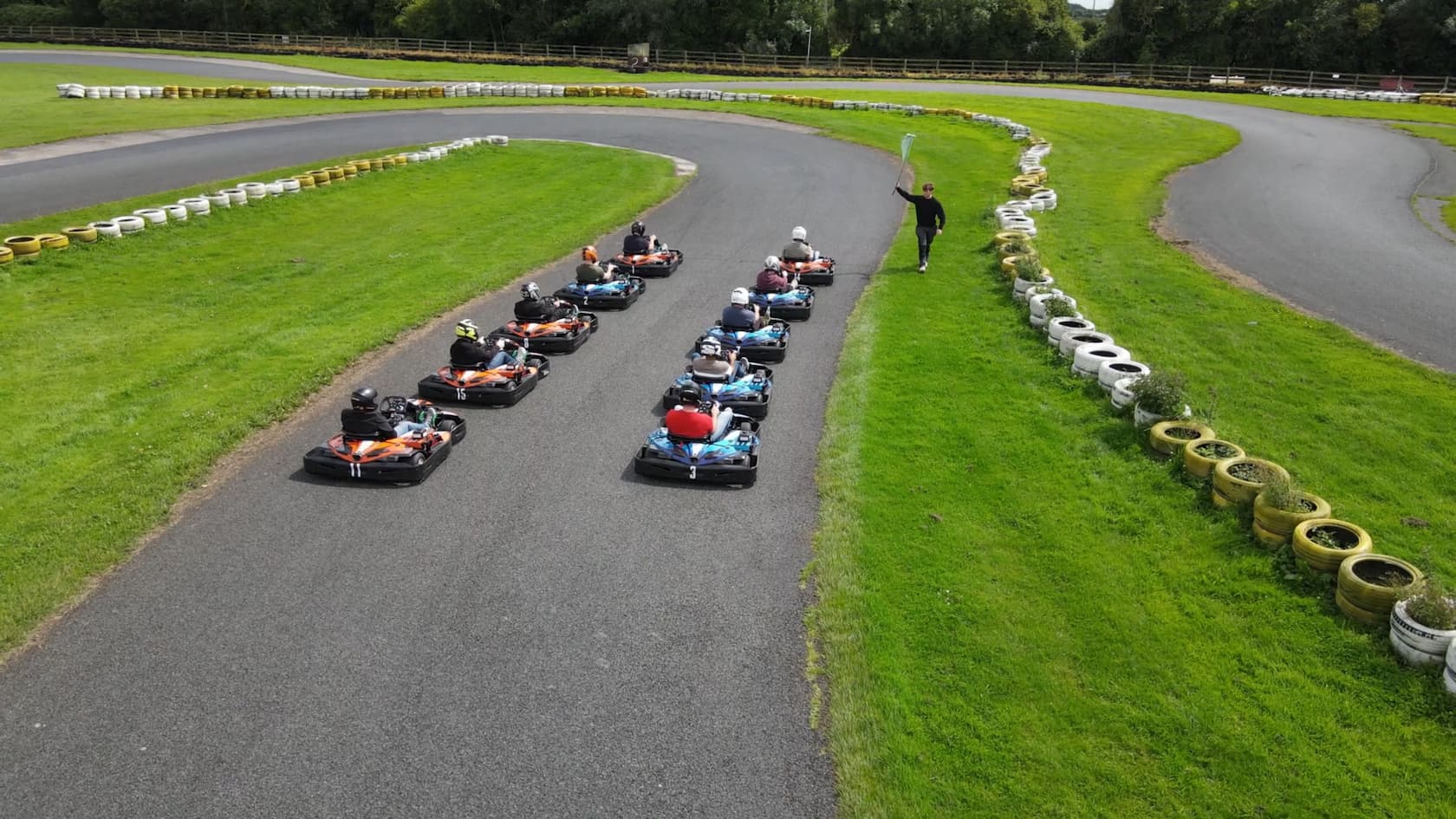 Group racing at Athboy Karting Centre open track