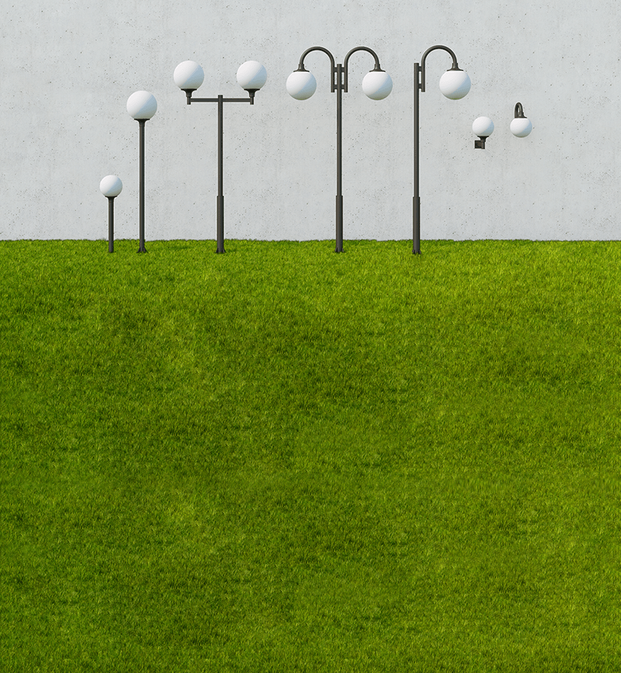 Светильники шары на опорах