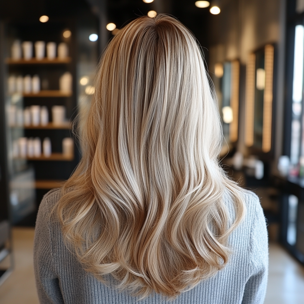 Удаление желтизны в холодном блонде с помощью тонирования