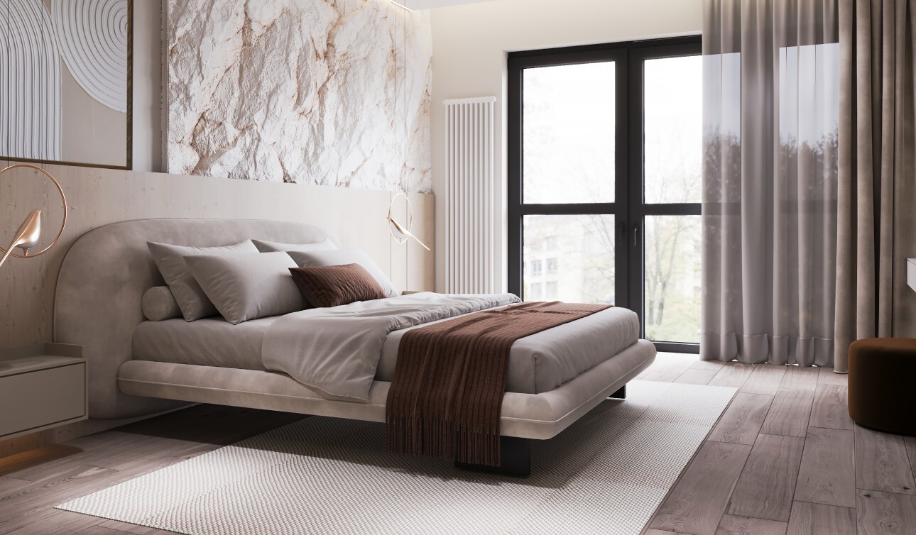 двуспальная кровать с матрасом