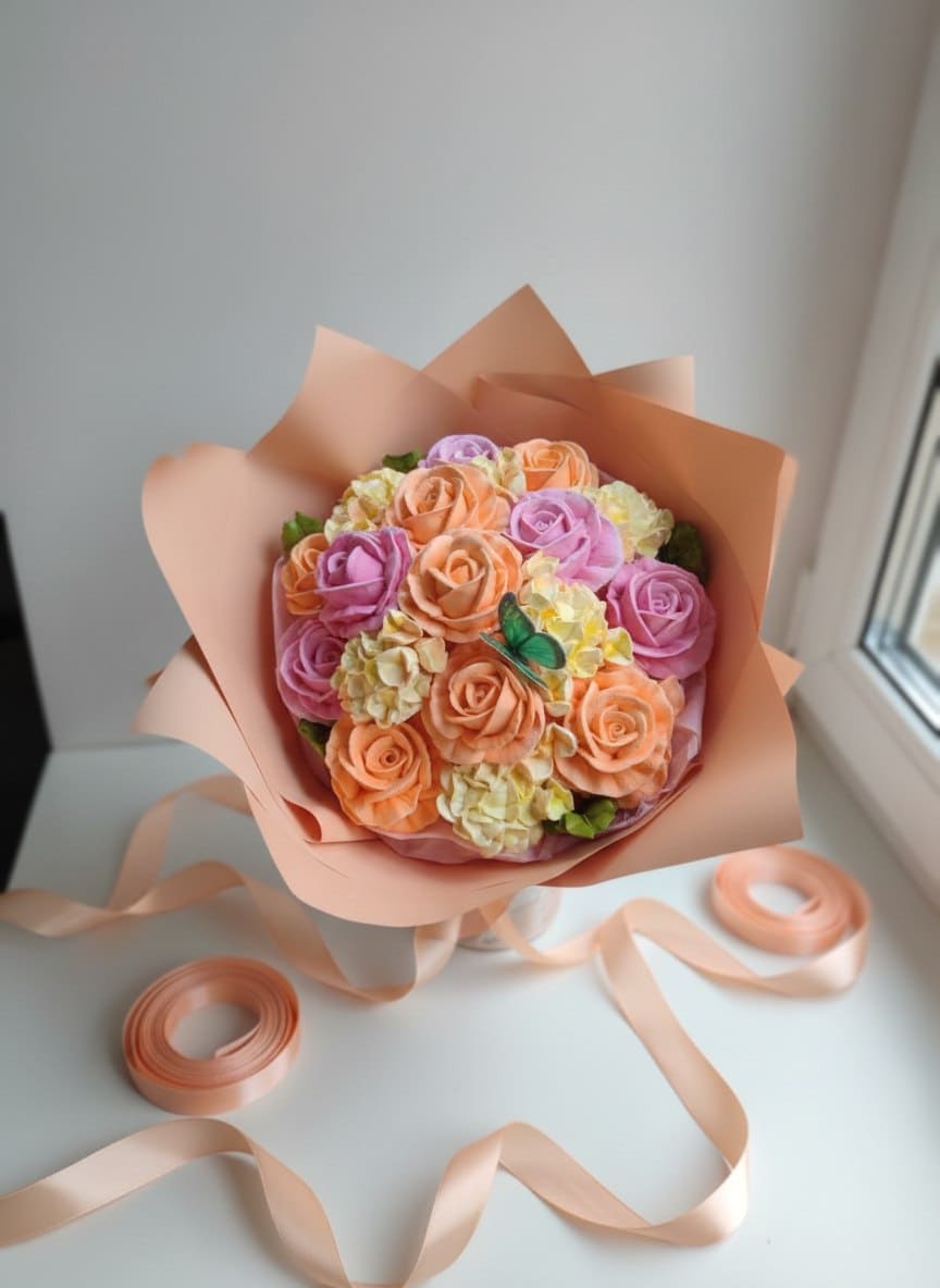 Букет из зефира в диаметре 20 см 5