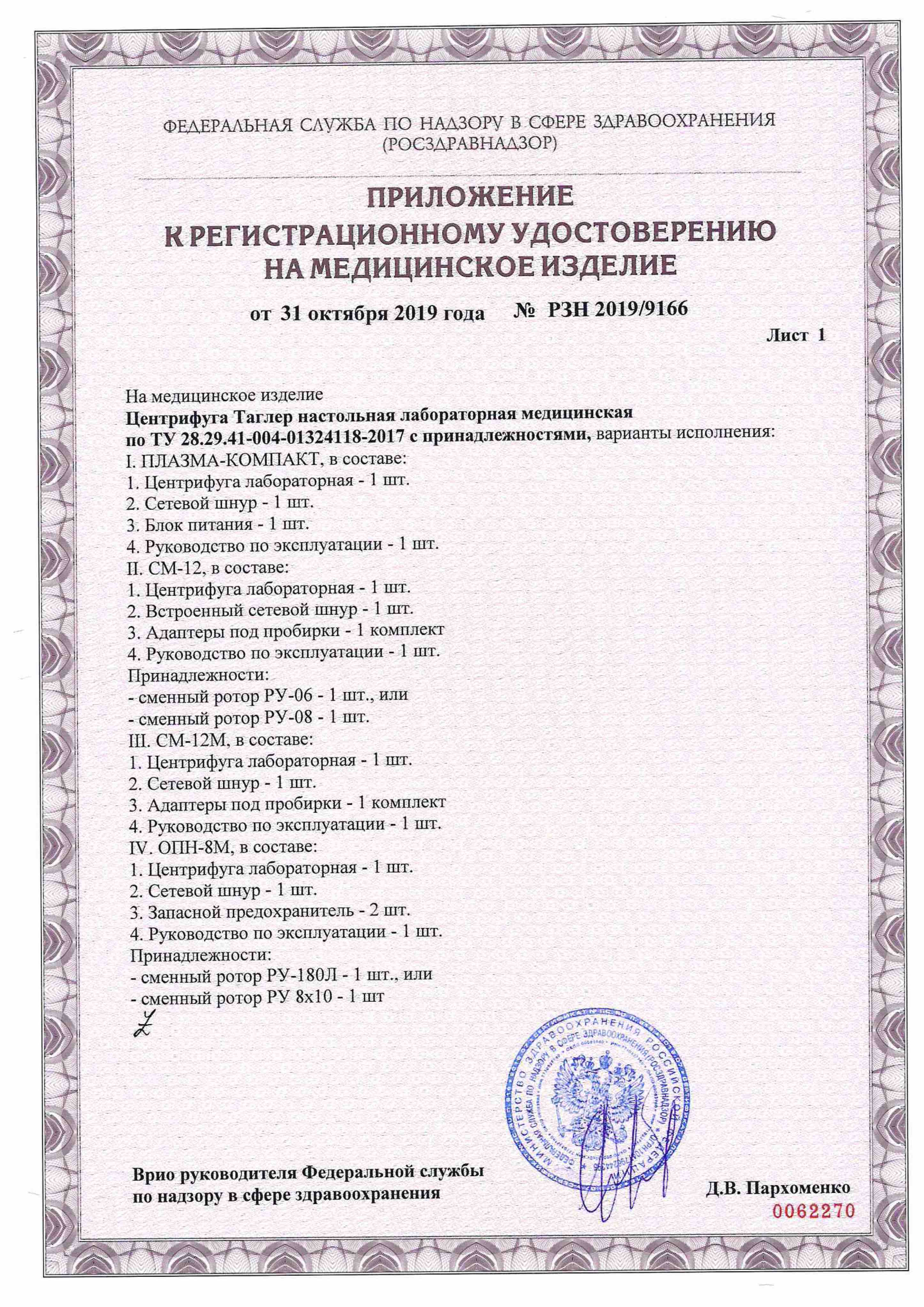 Зонд желудочный сертификат