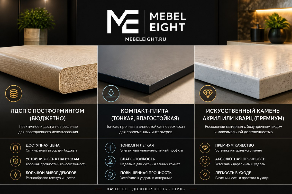сравнение столешниц для кухни mebel eight