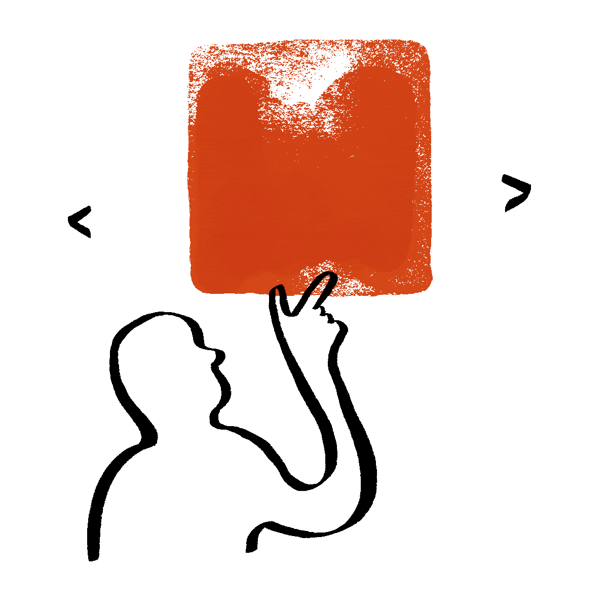 Illustration of two people facing each other