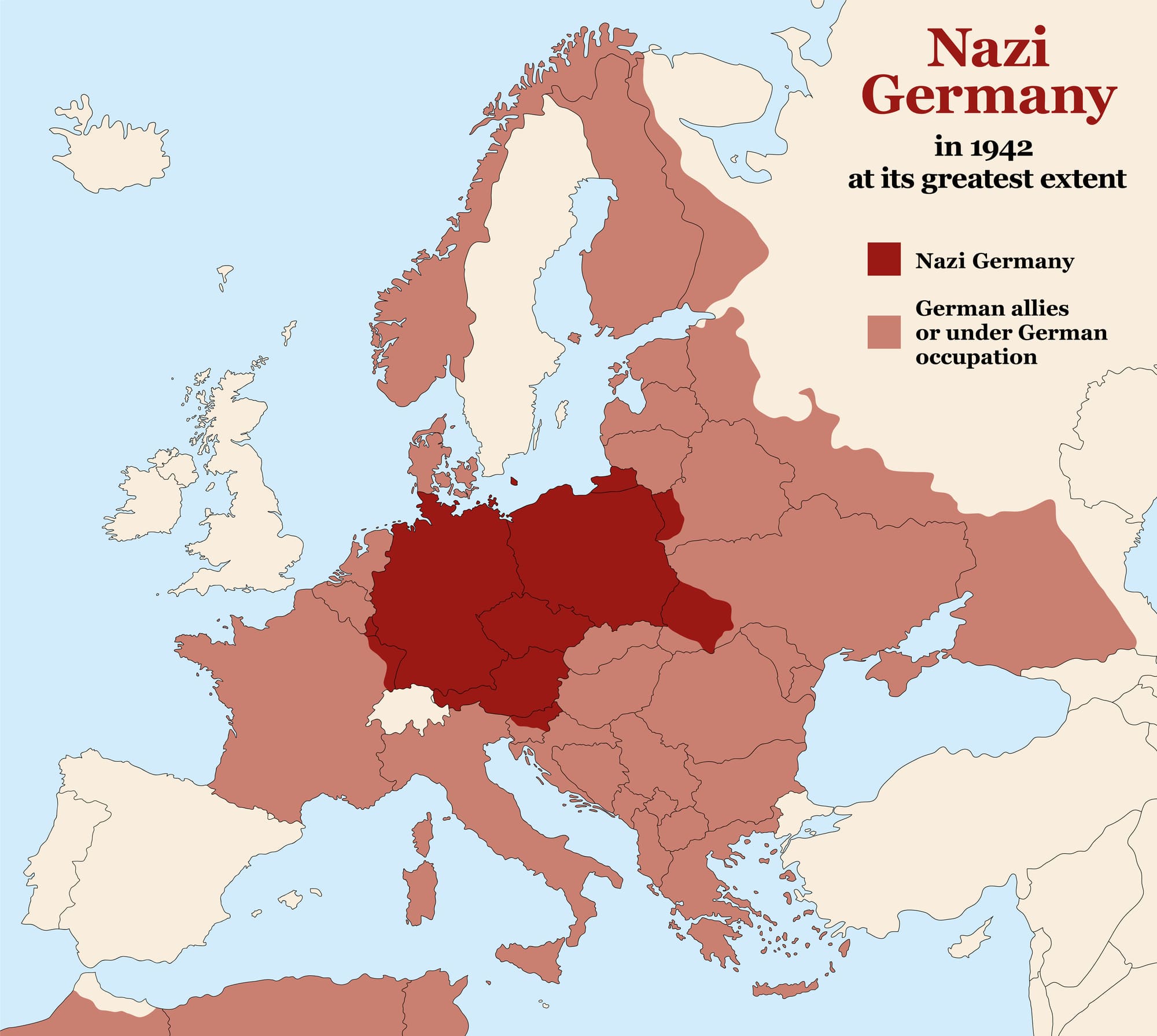 Европа 1942 года карта