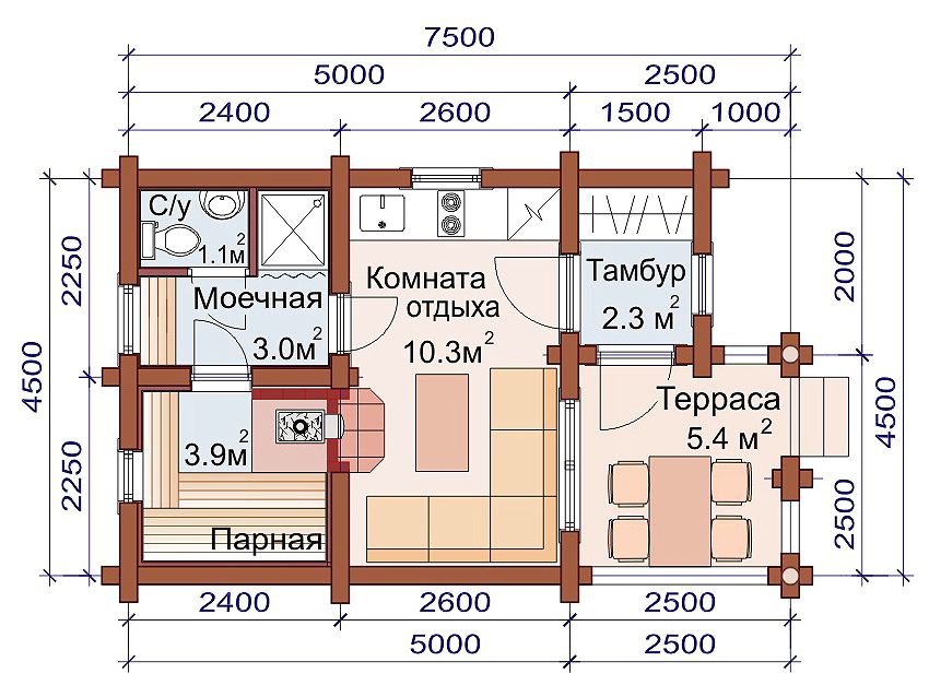 Проект бани архикад