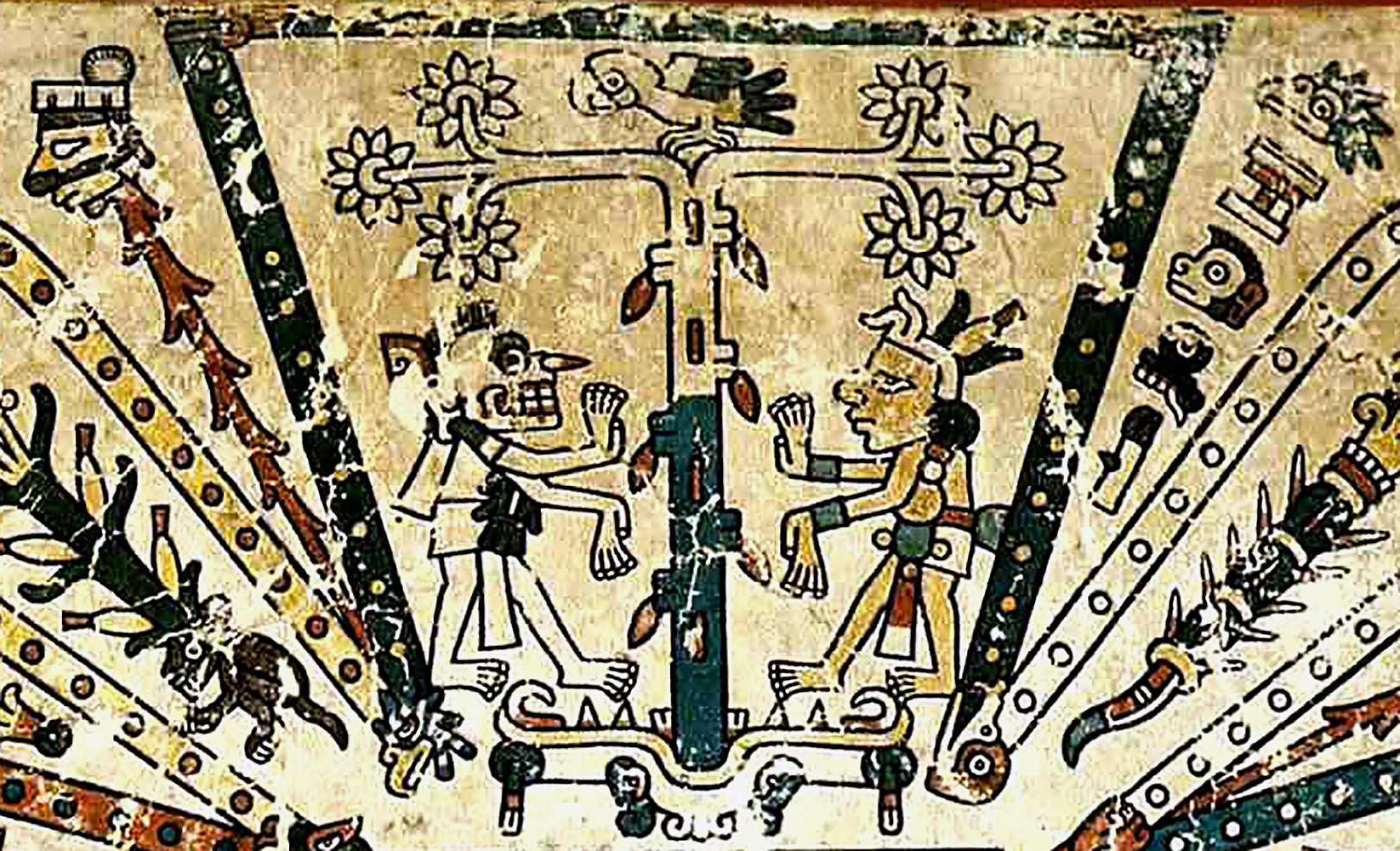 Юг. Фрагмент кодекса Фейервари-Майера. Ацтеки. Коллекция World Museum, Ливерпуль.