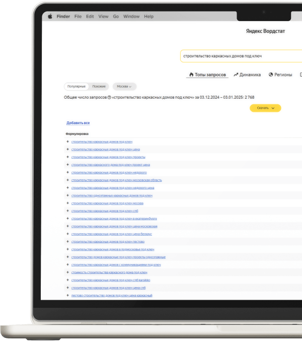 анализ создание сайтов под ключ