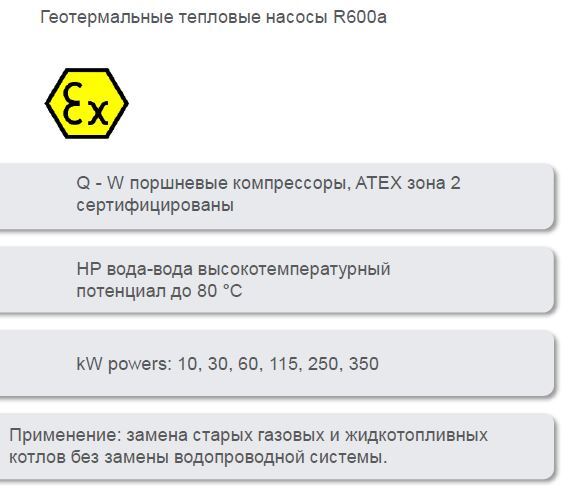 Геотермальные тепловые насосы R600a