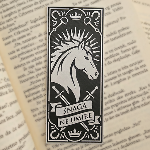 Bookmarker Konj Snaga ne umire – obeleživač za knjige iz kolekcije Legende Crne Gore
