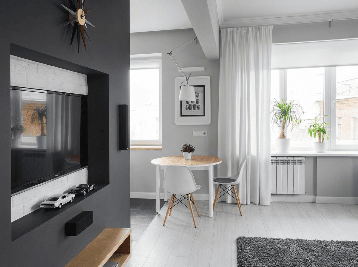 Ремонт однокомнатной квартиры под ключ в современном стиле