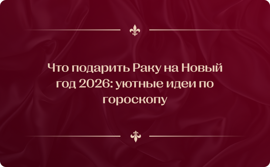 Что подарить Раку на Новый год 2026: уютные идеи по гороскопу