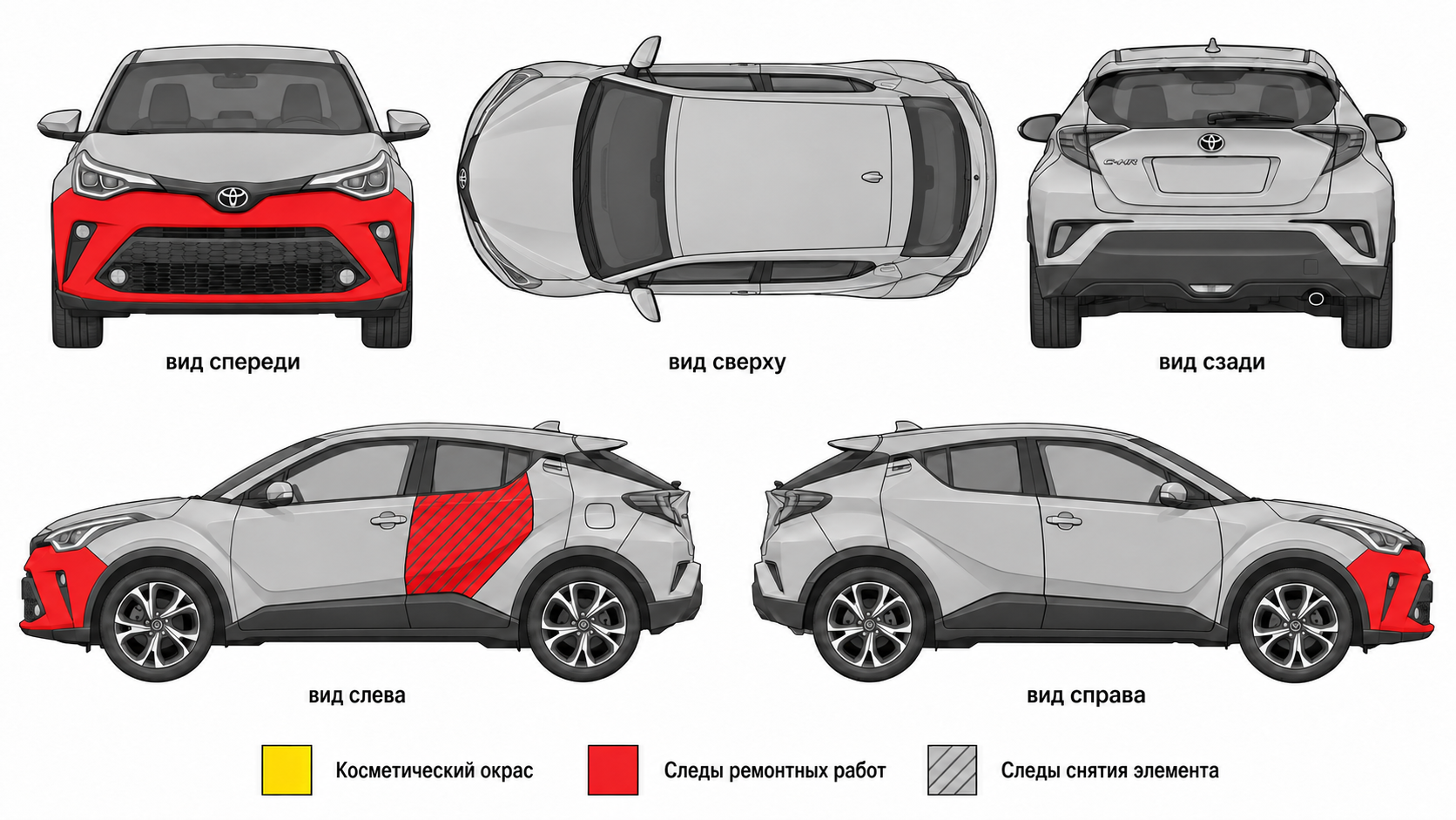 Карта ЛКП Toyota C-HR