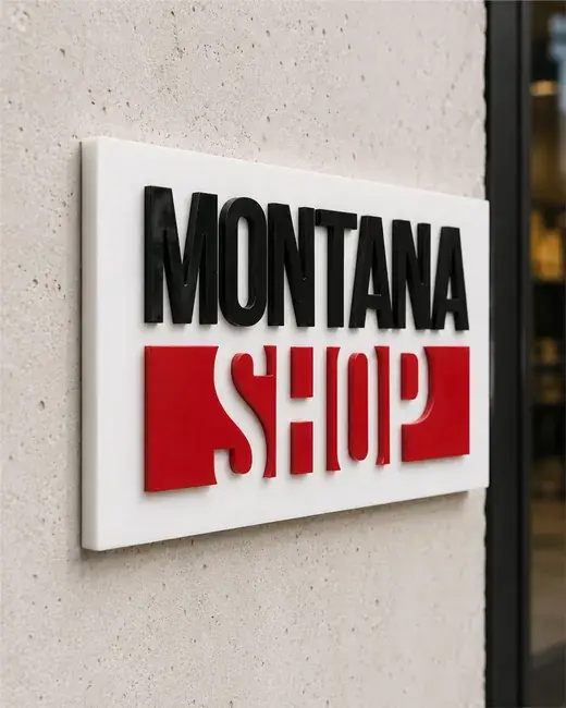 Компактная объёмная вывеска Montana Shop