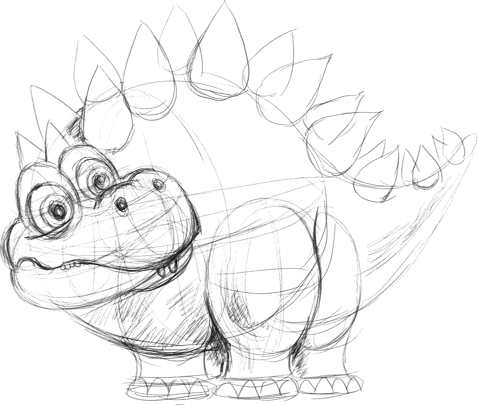 эскизы маскотов «Динозаврики»