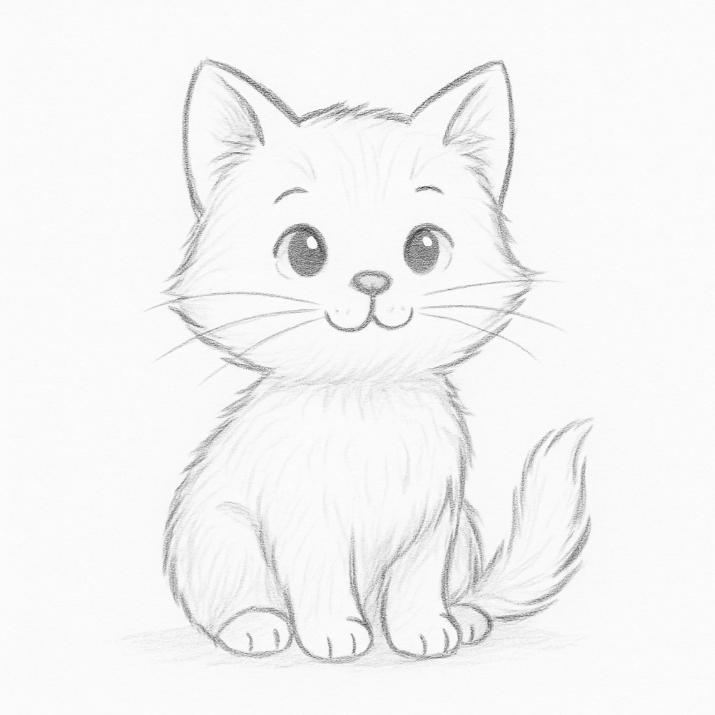 Как нарисовать котёнка карандашом поэтапно: мастер‑класс для детей